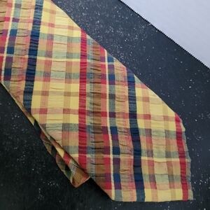 Robert Talbott Plaid Tie - Yellow, Red, Blue